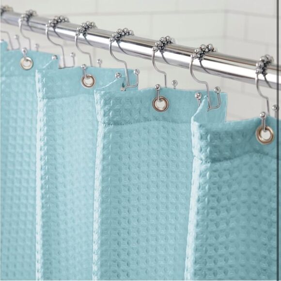 Gorilla Grip Waffle Shower Curtain, Thick Weighted Fabric, 72x78, Wrinkl… - Picture 1 of 8